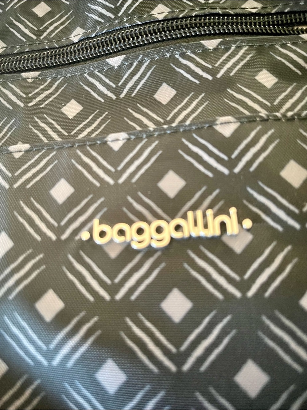 Baggallini black Geometric Laptop Bag with Gold Logo